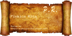 Pinkics Rita névjegykártya